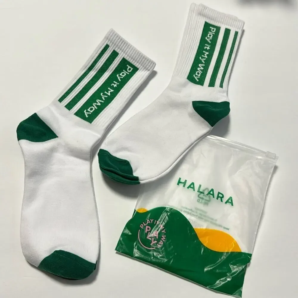 Halara Play It My Way Crew Socks Pickle Ball Sports Summer 2 Pack